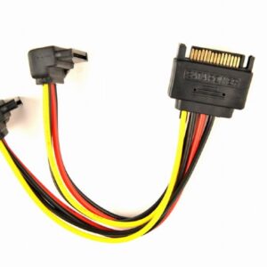 SATA Power splitter cable with angled output connectors 0.15m